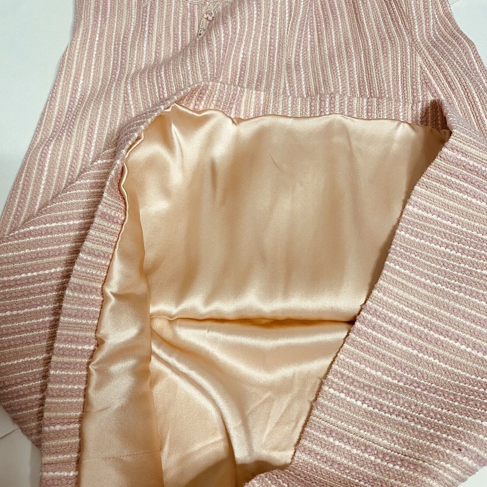 Peggy Jennings Pink Ivory Bubble Textured Sleeveless Shift Dress Size M - Picture 13 of 16